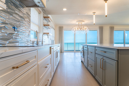 Coastal Vibrant Kitchen Remodel with Quartz Island
