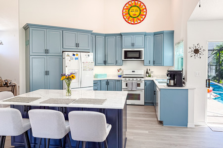 Modern Blue-Themed Kitchen Remodel in Brevard County